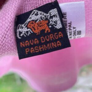 100% Cashmere Pale Pink Nava Durga Pashima from Nepal